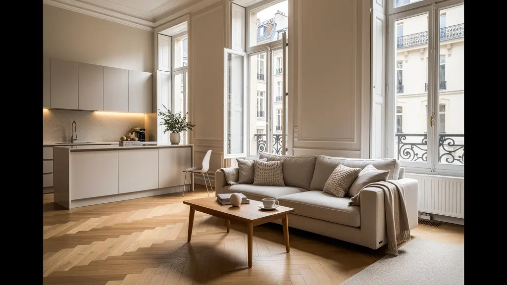 Appartement rénové avec cuisine ouverte prêt pour la mise en location